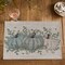 Set of 4 Pumpkin Leaves Fall Vinyl Placemats - 12" x 18" (Blue)